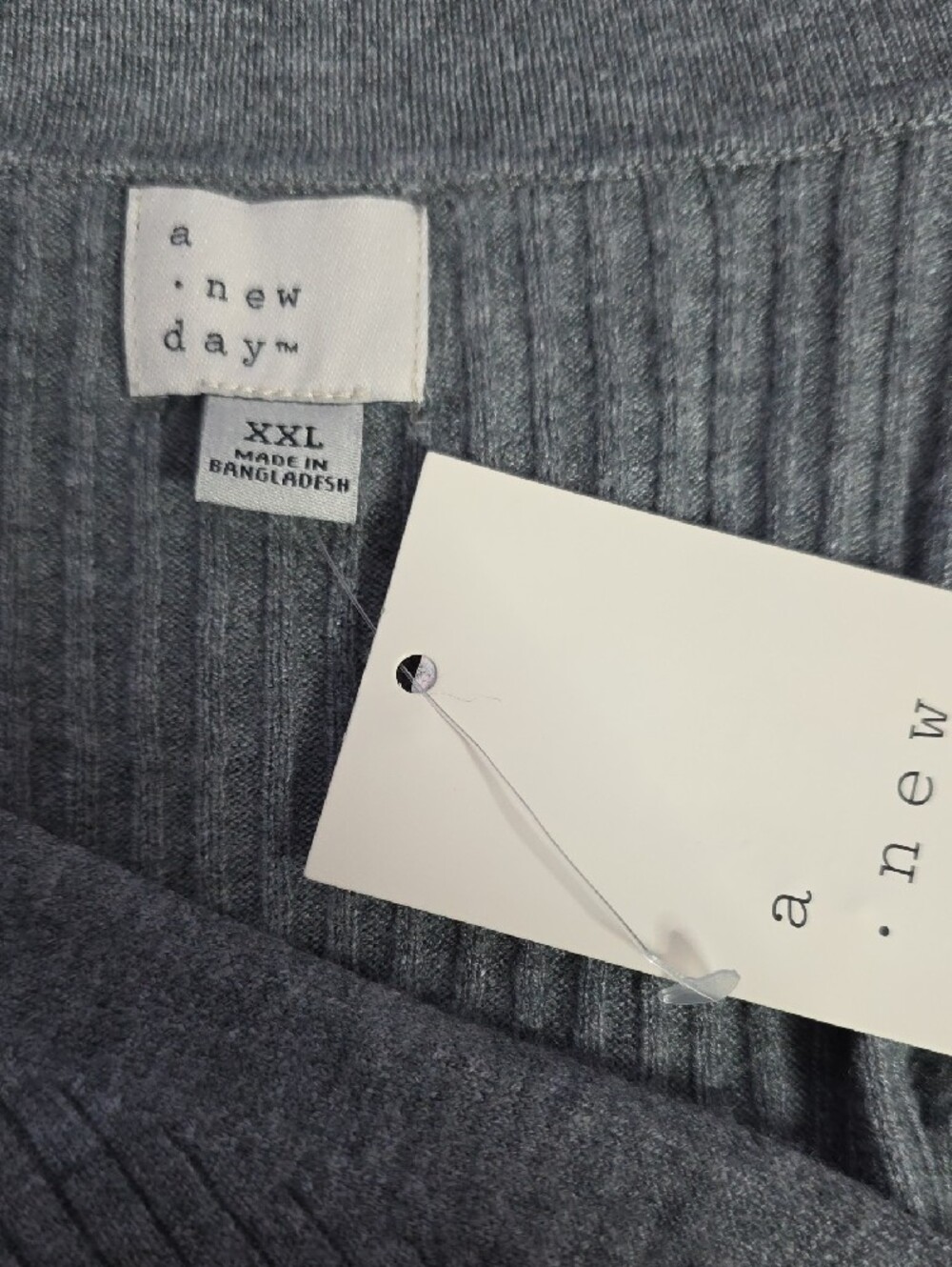 a new day Grey Ribbed Button-Front Collared Cardigan - Picture 3 of 4